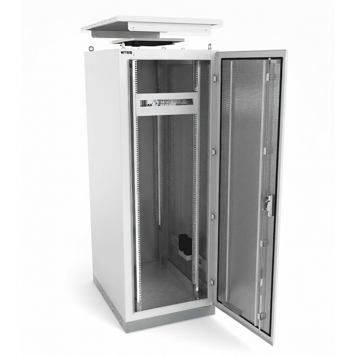 Шкаф напольный климатический 19" NTSS RT 24U 600х1440х800 мм, с 4 монтажными профилями, обогрев 250W, вентиляция, IP55, серый RAL 7035